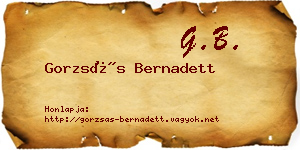 Gorzsás Bernadett névjegykártya