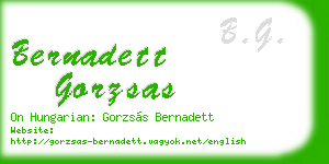 bernadett gorzsas business card