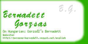 bernadett gorzsas business card
